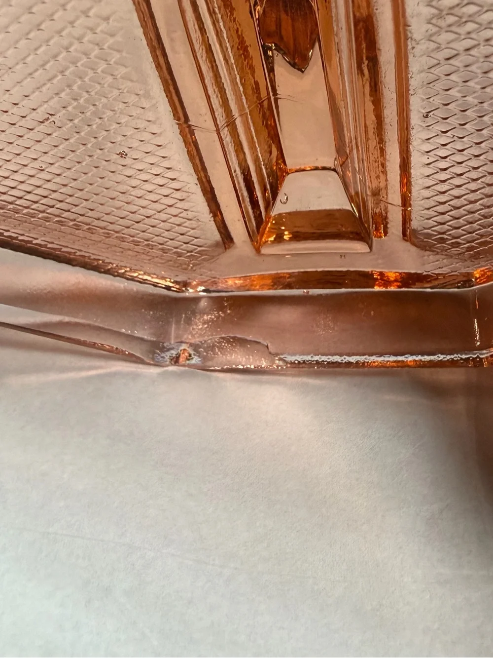 Vintage Pink Depression Glass Condiment Caddy Stand & Single Shaker Art Deco